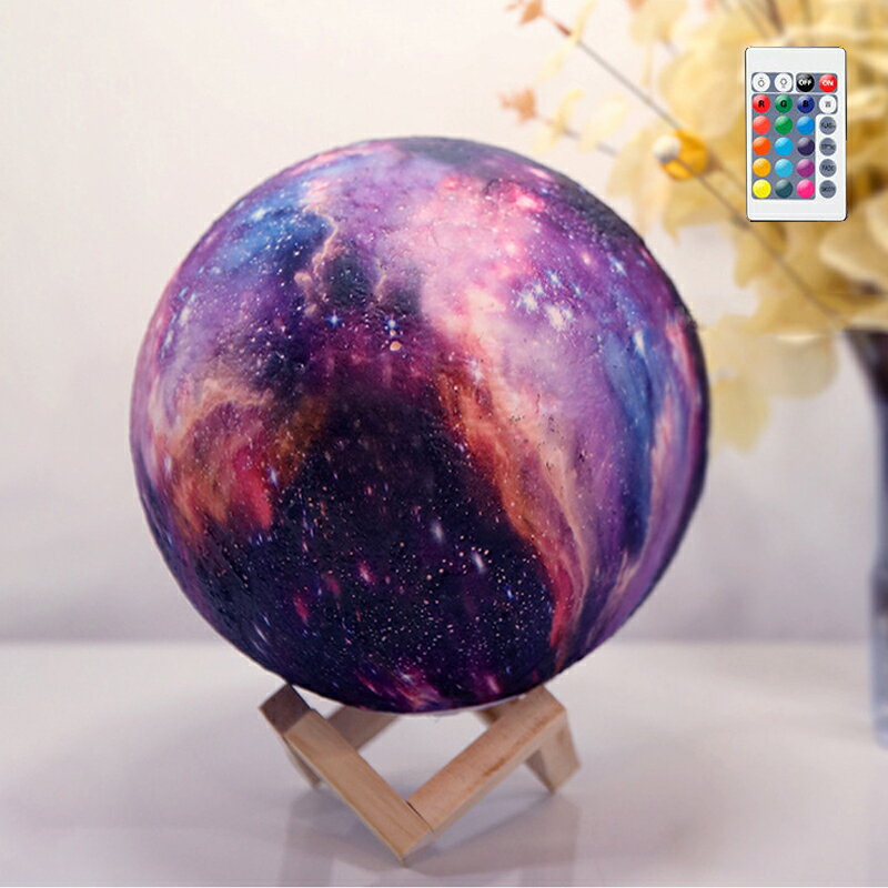 ナイトライト LED USB充電式 コードレス デスクライト 北欧 おしゃれ 星空 月ランプ 丸形 球状 照明器具 卓上ライト 3-16色切替 リモコン調光調温 テーブルランプ インテリア照明 子供部屋 寝室 スタンドライト 球形 間接照明 オシャレ ベッドサイドランプ 室内照明