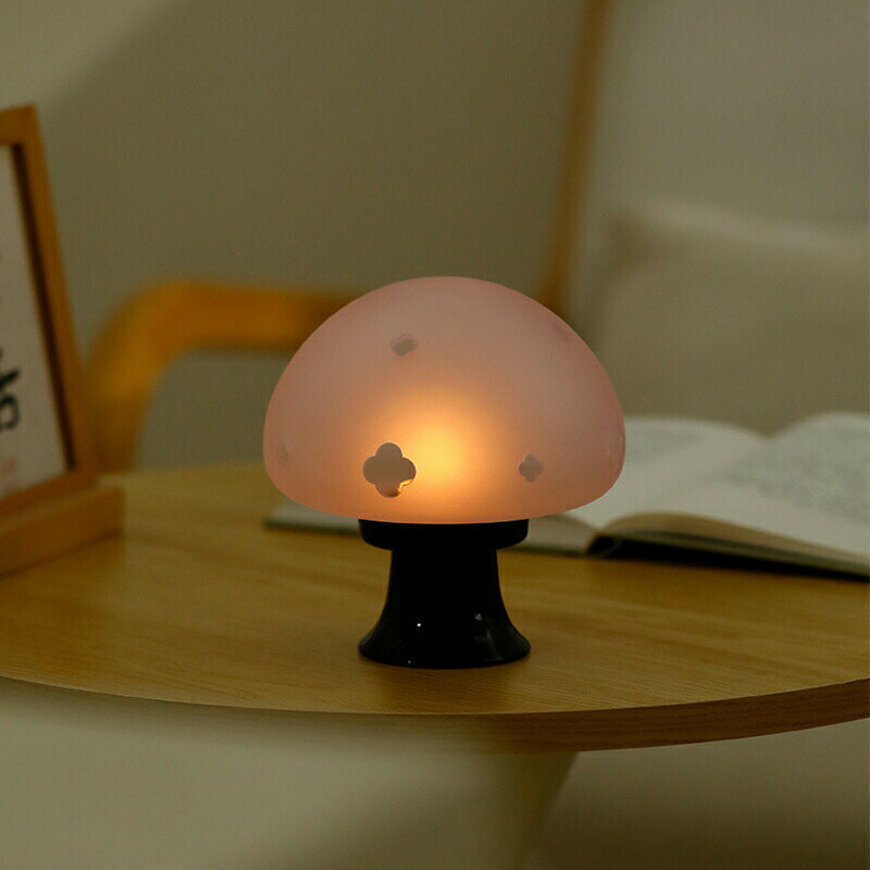 キノコ キャンドルホルダー キャンドルスタンド 無限夢ゆめ 耐熱ガラス 高足 高台 ティーライトホルダー キャンド立て 癒し 装飾 キャンドル立て キャンドルランプ アンバー パーブル 琥珀 雰囲気作り おし ゃれ アンティーク レトロ調 茶芸 茶席