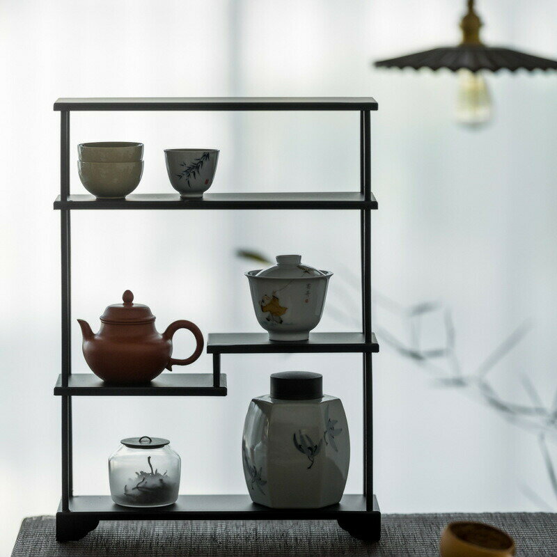 小さめスリムな机上ラック 卓上ラック ミニラック 机上ラック 鉄棚 黒 ブラック 鉄加工 黒皮鉄 卓上収..