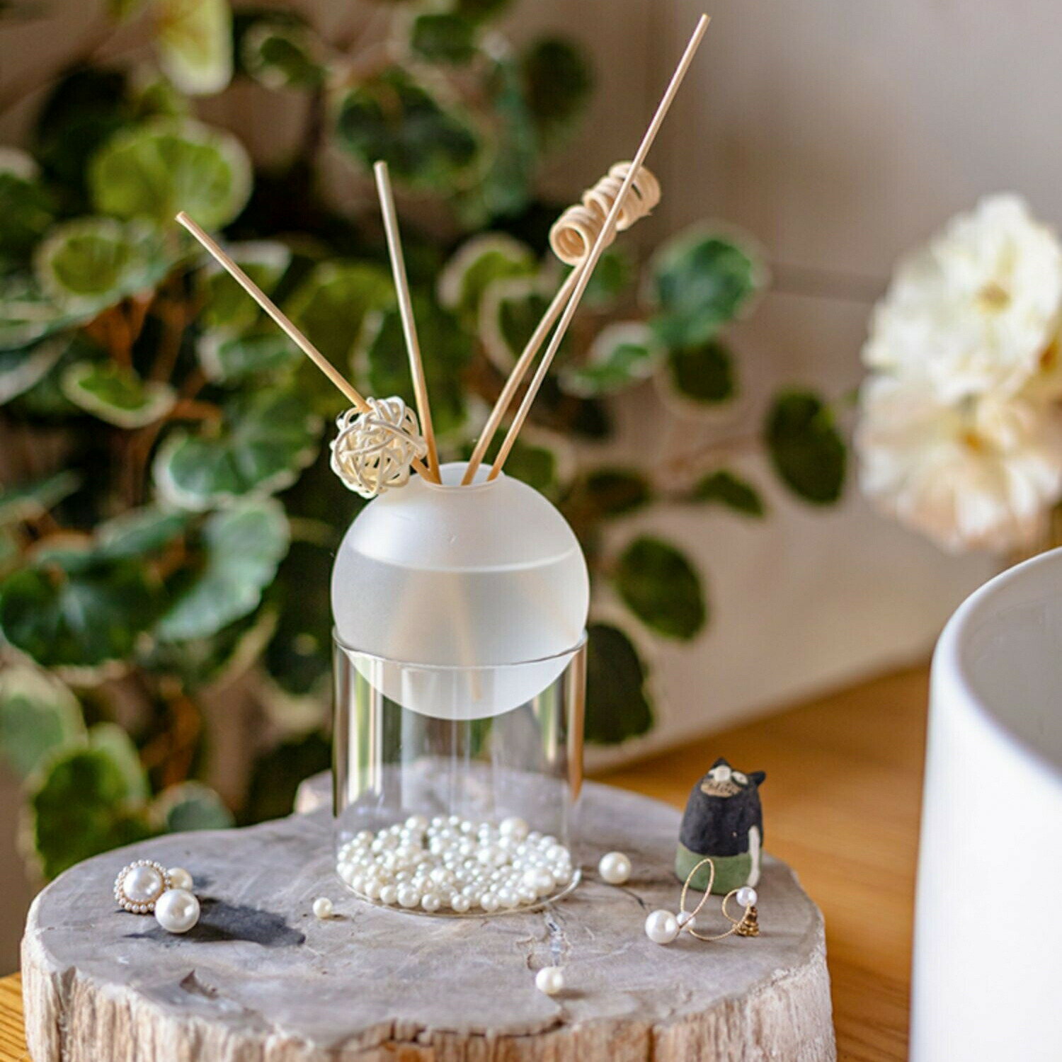 一目惚れ リードディフューザー ガラス容器 アロマ ポット 芳香 花器 ガラス 一輪挿し シンプル ルームフレグランス 香り リビング 玄関一輪挿し花入れ 花瓶 花器 ガラス容器 フラワーベース ベース 一輪差し 生け花 癒し 水耕 水栽培 インテリア 和風 インテリア