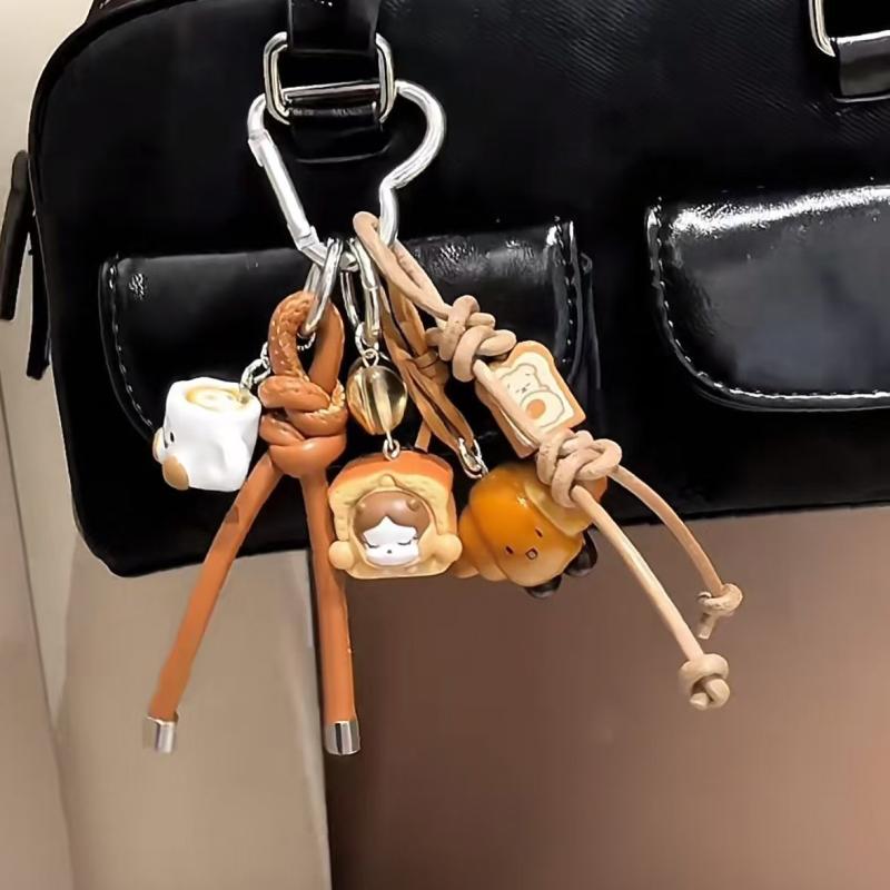 バッグチャーム かわいい 焼き立てパンシリーズ キャラクター マスコット プレッツェル風デザイン 手作..