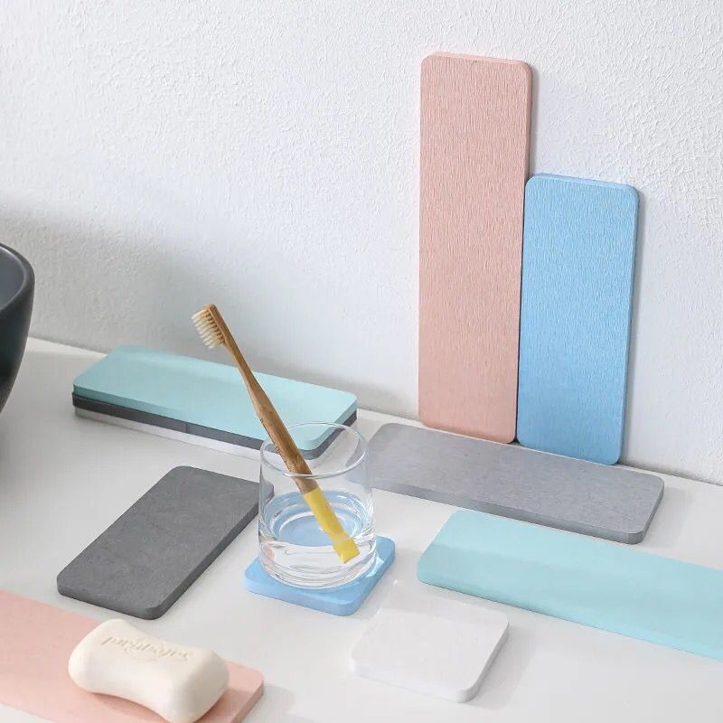 キッチン マット 長方形 正方形 ミニサイズ 乾燥 速乾 引き出し 棚 ボックス 吸水 除湿 乾燥 快適 トレイ 速乾 プレート 水切り 消臭 防臭 湿気取り 湿気とり 調湿 断熱 滑り止め 皿 グラス 洗える コースター トレー レギュラー スモール ロング ショート 無地 6色