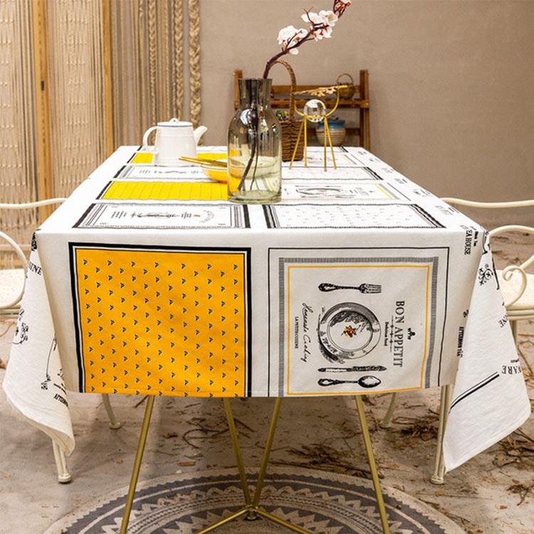 cm テーブルクロス 北欧 おしゃれ テーブルセッティング 布 四角形 長方形 綿麻 プリント 高級感 テーブルクロス お手入れ簡単 撥水 汚れ防止 家庭用 食卓カバー