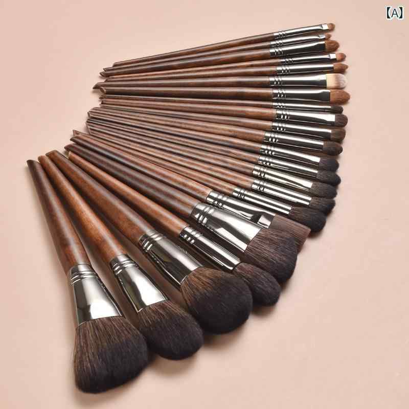 メイク ブラシ セット 24 ピースの メイクブラシセットな 動物の 毛の 高級 ブラシの フル セット プロ..