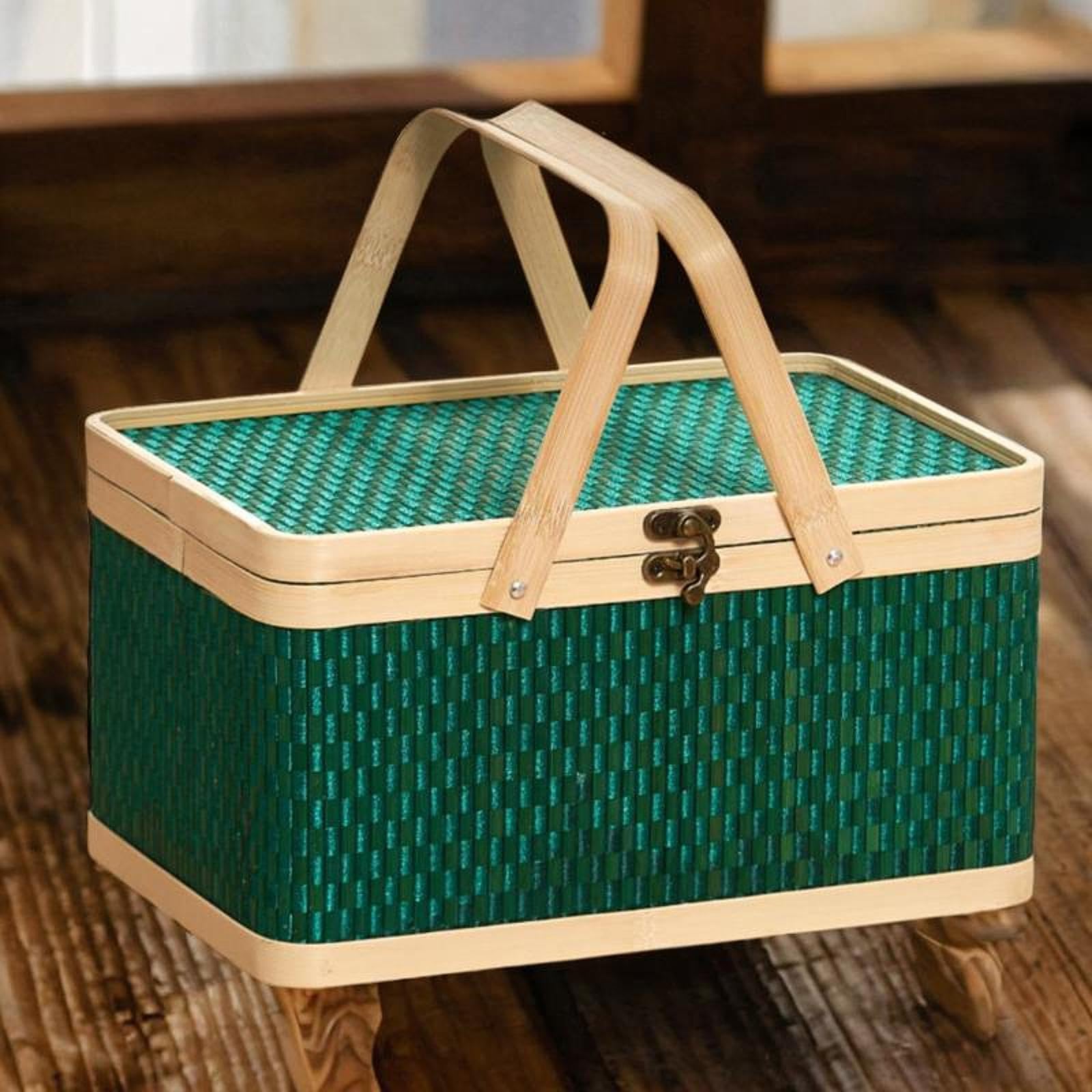 食品保存バスケット パン保存容器 手作りギフトパッキングバスケット ハンドル付き キッチン ハイキング アウトドア パントリー パーティー用