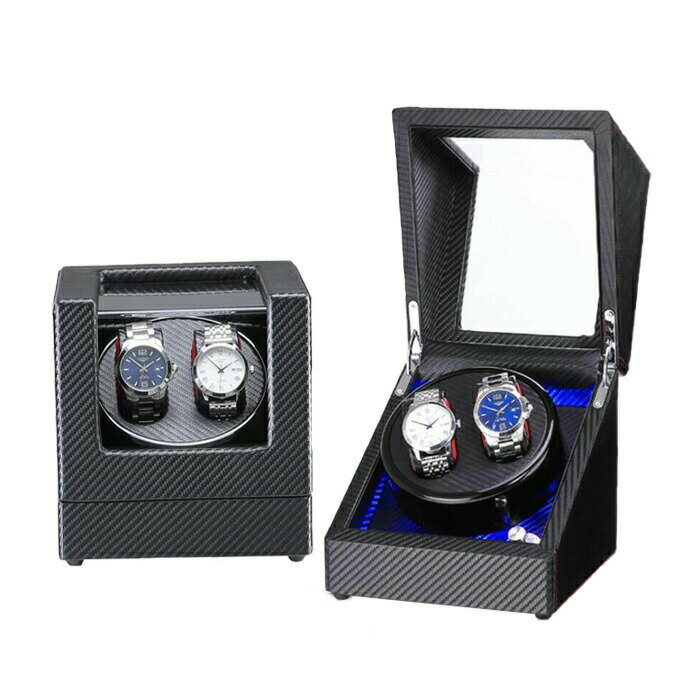 自動巻き上げ機 [自動巻き機] ワインディングマシーン 腕時計 時計 ウォッチワインダー ウォッチ ワインダー ワインダー 時計ケース 2本 自動巻 機械式 高級感 おしゃれ ピアノ鏡面仕上 木製 6タイプ レザー調 透明ケース 腕時計収納 父の日 ギフト