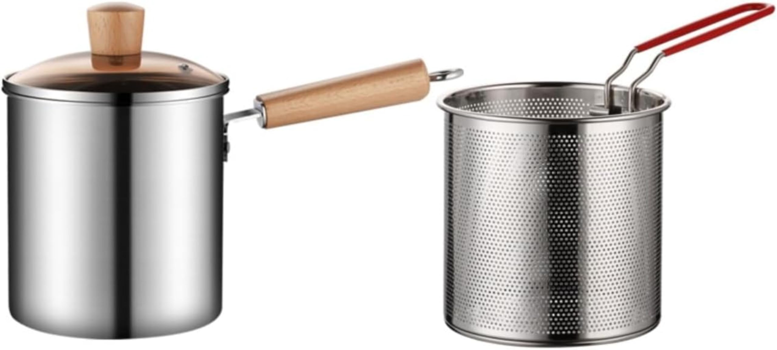 深型パスタ鍋 揚げ物 鍋 パスタポット 3L 小さい ステンレス ih対応 ガラス鍋蓋 オール熱源対応 煮物 ..