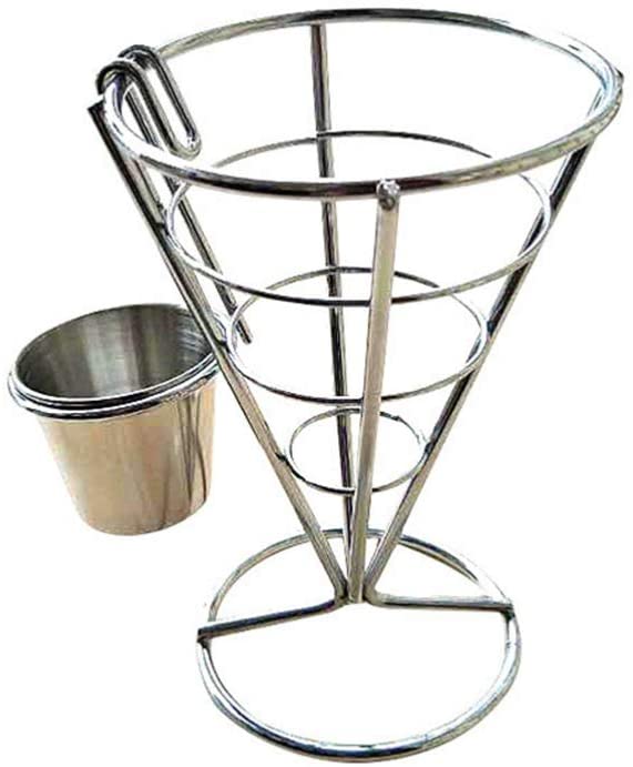 フライドポテトスタンド 揚げ物 バスケット 油こし ホルダー ケチャップカップ付き 2個セット キッチン 調理ツール