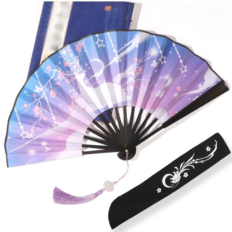 観賞用 女性 男性 熱中症対策 猛暑対策 和装小物 扇袋 シルク 竹 柄 夏用 大きいサイズ 折りたたみ レ..