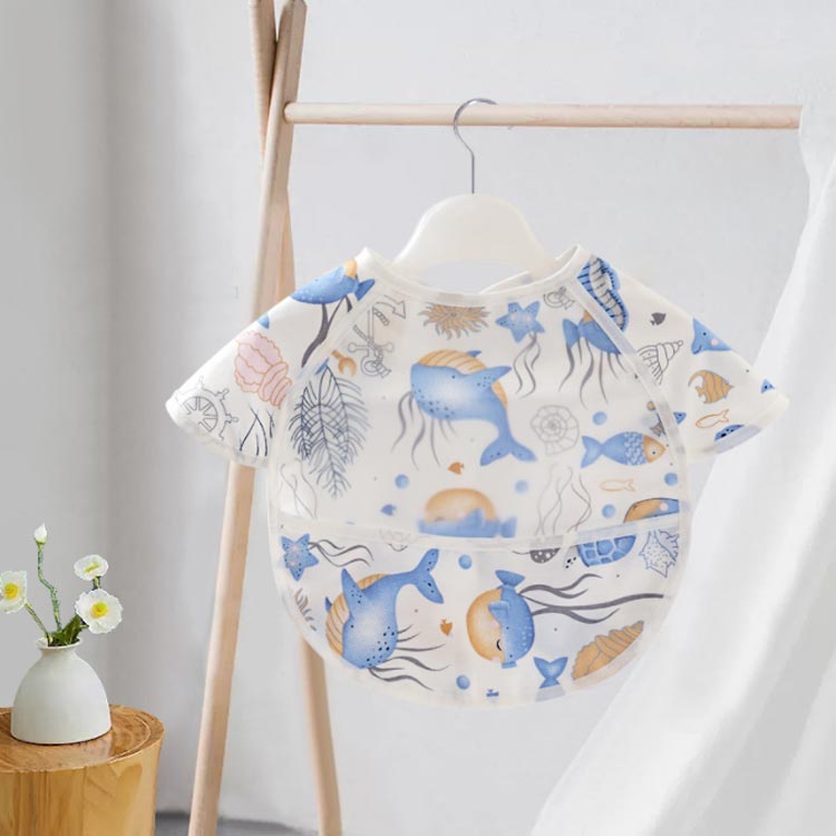 ベビー 赤ちゃん 2枚セット お食事エプロン 防水 エプロン 入園準備 離乳食 お食事スタイ 袖なし ビブ ..