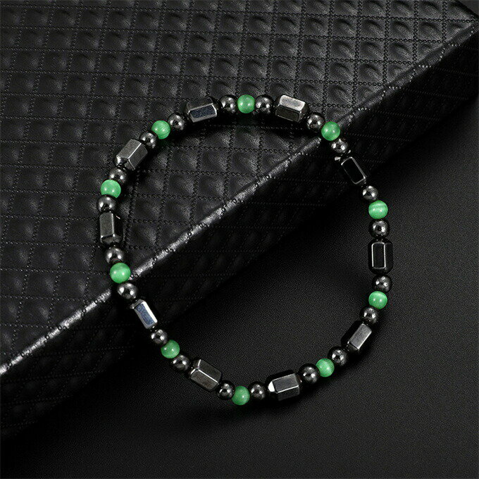 ブレスレット パワーストーン ヘマタイト 黒い磁石 パール 磁気 ユニセックス ネックレス 黒胆石 磁気 ..