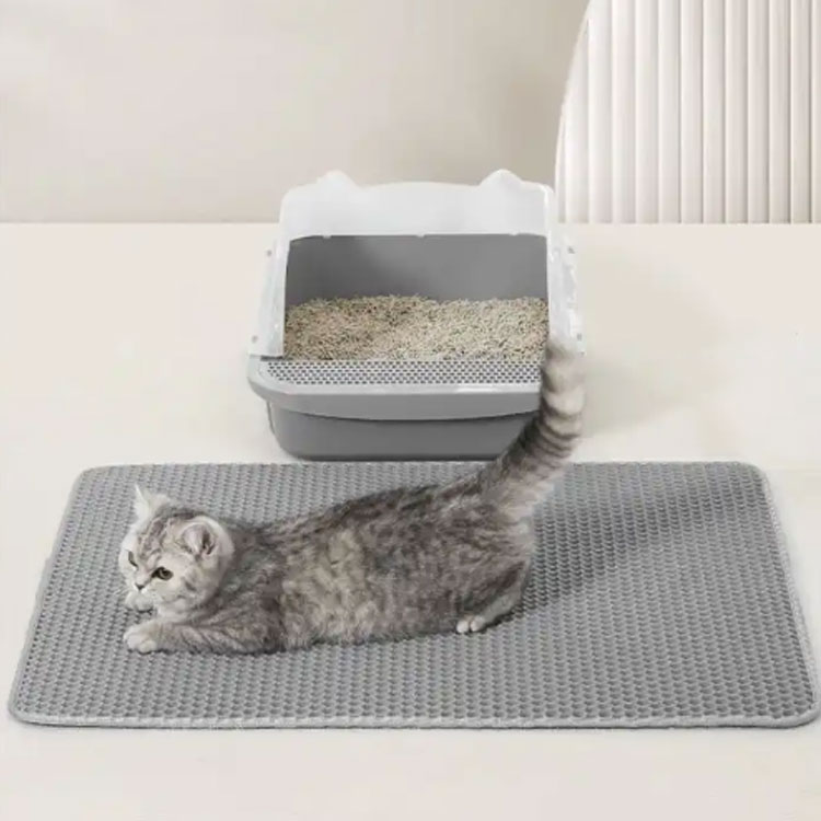 猫 トイレ用 砂取りマット トイレマット 猫用 ハチの巣網目構造 簡単 トイレマット マット 猫砂キャッ..