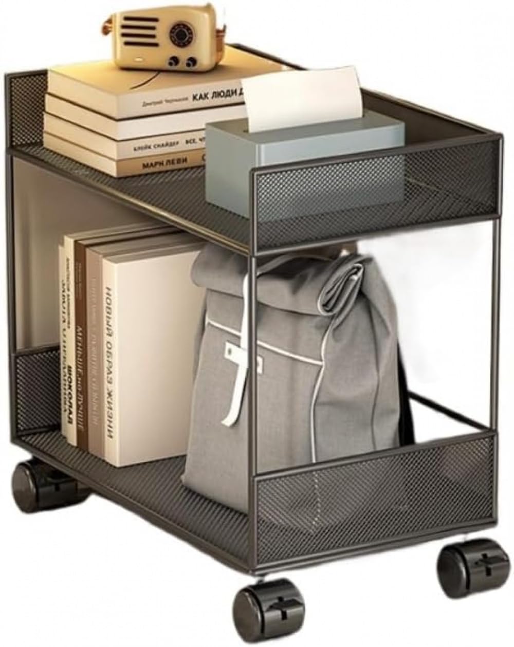 書架 ランドセルラック 机下書包置き棚 キャスター付き 書類棚 収納棚 収納ラック ファイルワゴン サイ..