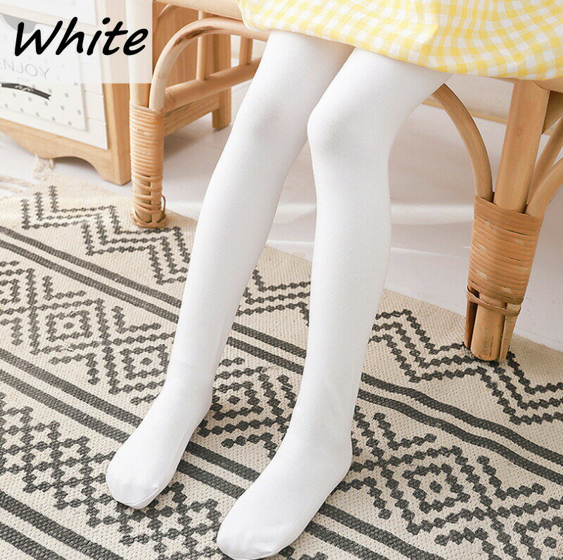 リブタイツ キッズ タイツ 子ども 女の子 タイツ ベビー 白 無地 おしゃれ かわいい 子供 リブ 90-140 ..