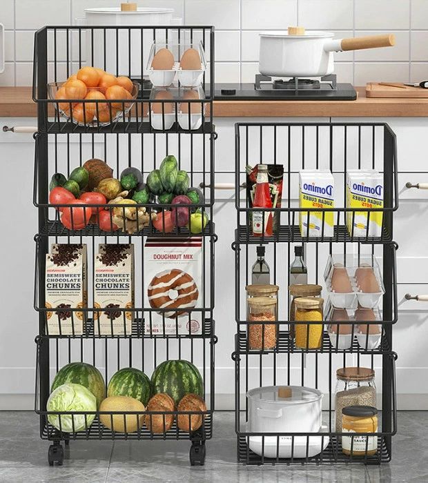 キッチンワゴン キャスター付き 3段 ランドリーワゴン バスケット 4段 バスケット バスケット ワゴン ..