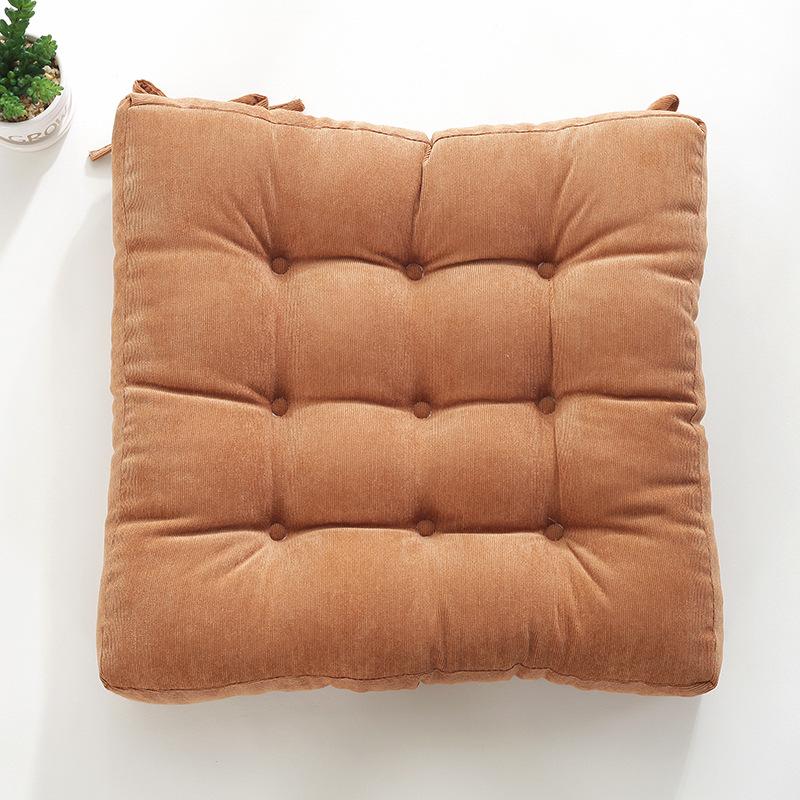 座布団 紐付き 椅子 クッション スエード ダイニングチェア おしゃれ 北欧 紐付き座布団 椅子用 ひも付き 洗える こしあて 腰 オフィス 厚手 敬老の日 送料無料