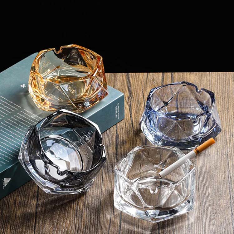 卓上 灰皿 おしゃれ ガラス製 高級 透明 円型 方型 スクエア 灰皿スタンド はいざら プレゼント お祝い..
