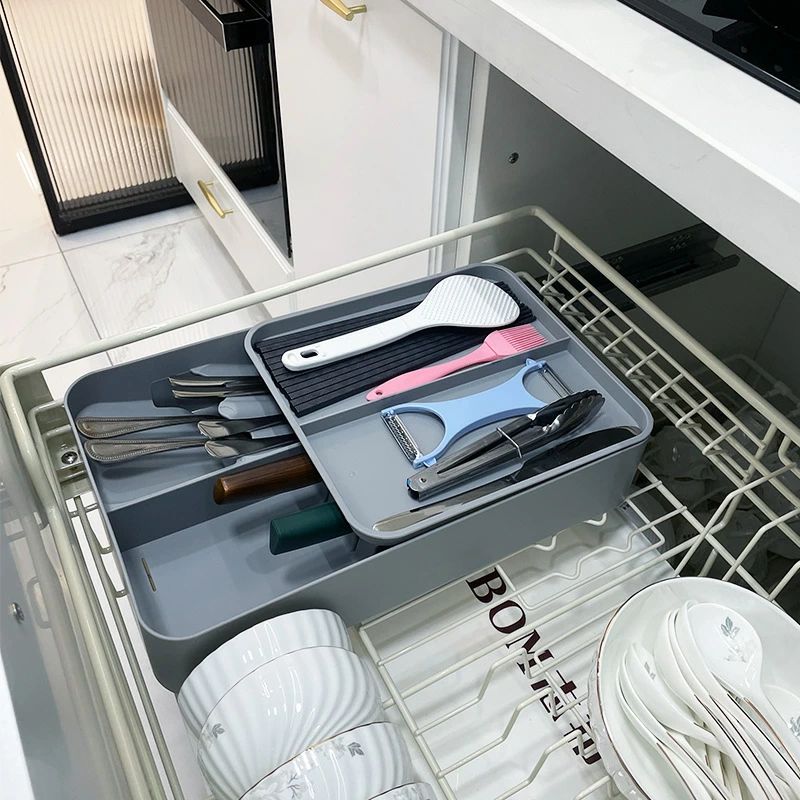 カトラリーケース カトラリー収納 カトラリートレー 大容量 カトラリー収納ケース 引き出し用 整理整頓 収納ケース コンパクト 箸 ナイフ フォーク スプーン 収納 引き出しの仕切り 引き出し収納 キッチン収納