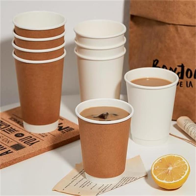 紙コップ 二重断熱紙コップ 使い捨てドリンクカップ 100個 蓋付き コーヒー カップ お茶カップ 耐熱 ペーパーカップ 厚紙 カップ 業務用品 ハンドドリップ用 タピオカ おしゃれ 500mL