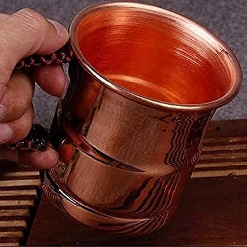 純粋な銅のマグカップ 厚い銅のティーカップ耐熱性 400ML/280ML 銅食器アクセサリー 飲料 ビール 水 ア..