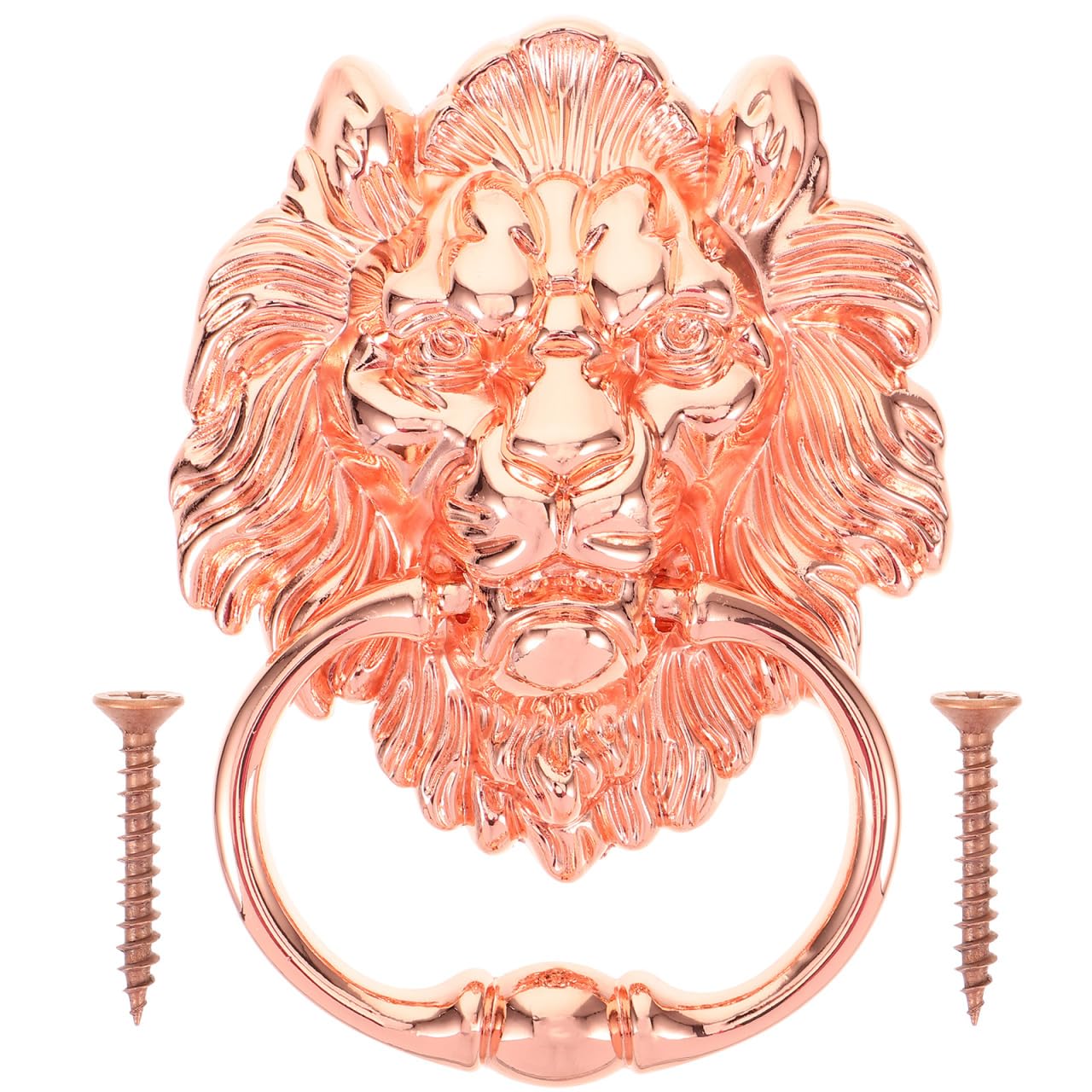 ライオンのドアハンドルノブ 家具の金具 取っ手 ネジ 埋め込み アンティーク 中華風 おしゃれ 大きめ ..