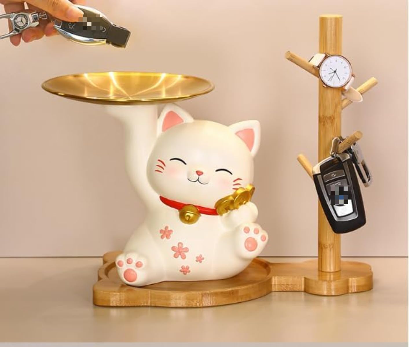 置き物 猫ちゃん ウサギ 兎 キー収納 金属 トレイ 鍵置き 小物収納 玄関収納 卓上置物 動物像 彫刻装飾..