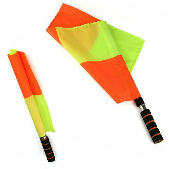 ラインズマン フラッグ 2本セット 収納ケース付き サッカー フットサル 審判 線審 旗 アウトレット