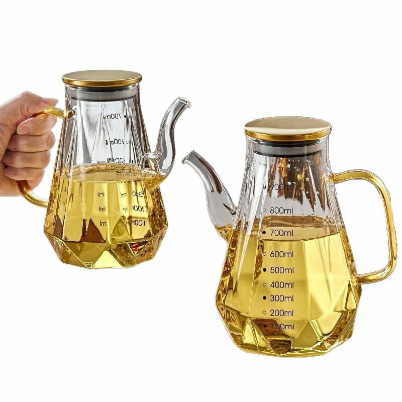 オイルポット 耐熱ガラス 液だれしにくい オイル差し 油差し 醤油差し 調味料ボトル ドレッシング入れ ..