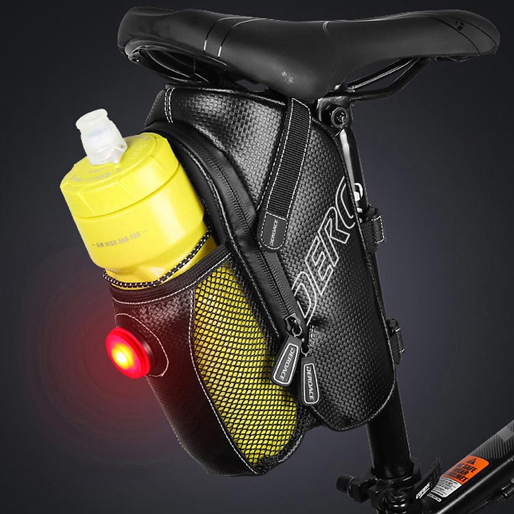 自転車 サドルバッグ ボトル収納 ボトルホルダー付き 防水仕様 反射加工 ドリンクホルダー 自転車 バッ..