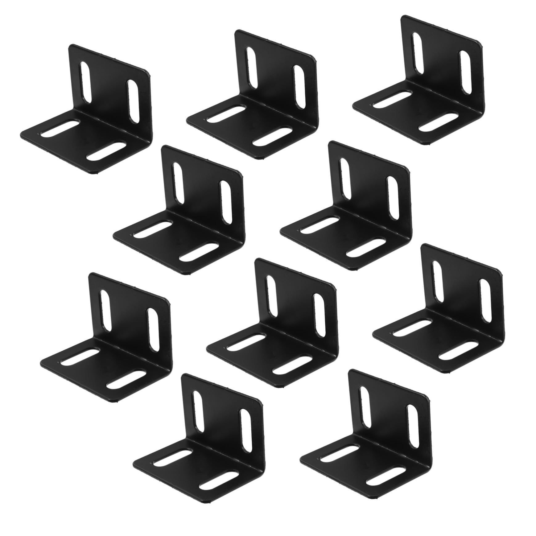10個 家具角码直角ブラケット 字型棚受け具 ブラック 厚 安定したコーナー固定具 ワードローブ キャビ..