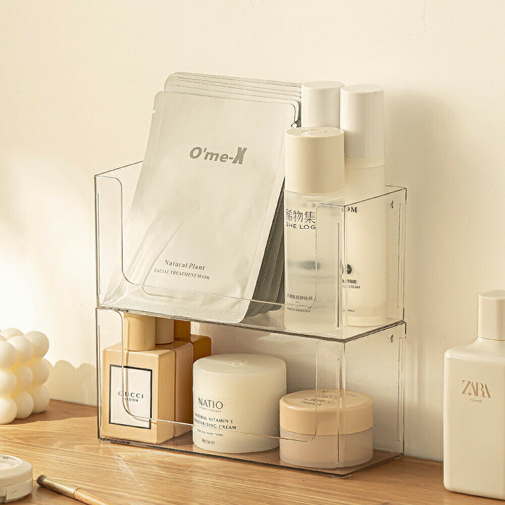 メイクボックス 透明 [ナチュメイプル 収納 整理 アクリルケース ] 小物 オーガナイザー 卓上収納 ケース デスク おしゃれ アクリル 仕切り 化粧品収納 コスメ収納 誕生日プレゼント 女友達 女性