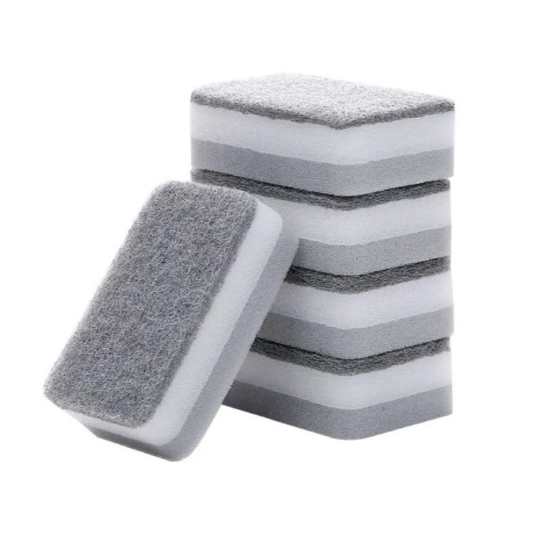 キッチンスポンジ 5個セット 台所用 食器洗い スポンジ 掃除 油汚れ キッチン用品 泡立ち 2層構造 家庭用 浴室用 送料無料