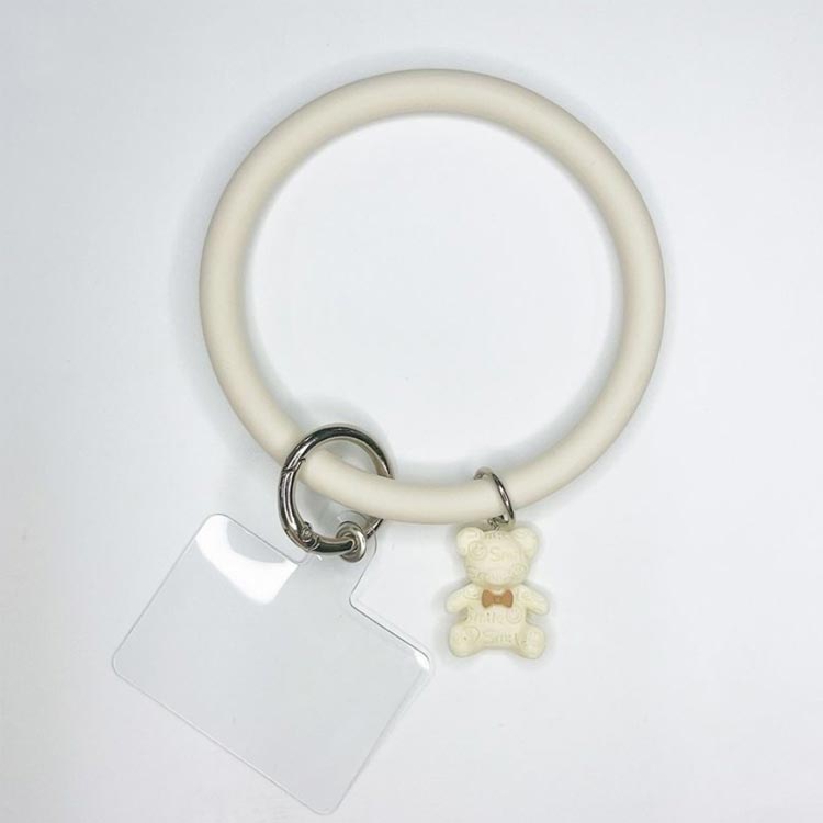 ZAXの手首 スマホリング ストラップホルダー シリコン 挟むだけ スマホストラップ 全機種対応 ハンドリング 熊飾り ストラップホルダー 落下防止 紛失防止 iP用 ストラップ｜アングル2