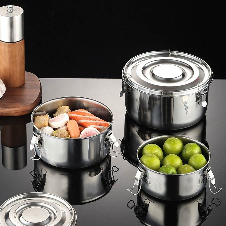 漏れ防止 おしゃれ 保存容器 食品保存 大容量 弁当箱 丸型 ランチボックス 冷蔵保存 ふた付き 弁当箱 フードコンテナ 大人 おしゃれ ステンレス 子供 お弁当箱 食洗機対応 運動会 プレゼント