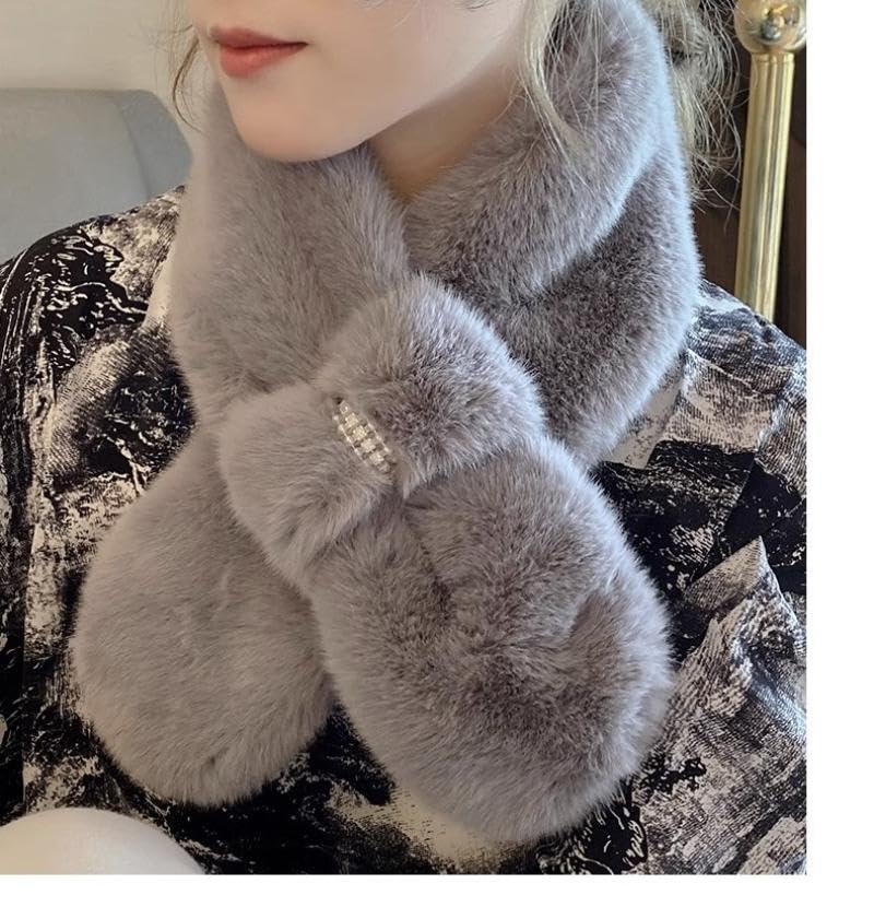 差し込みマフラー レディース ふわふわ マフラー フェイクファー ティペット スヌード もこもこ 暖かい..