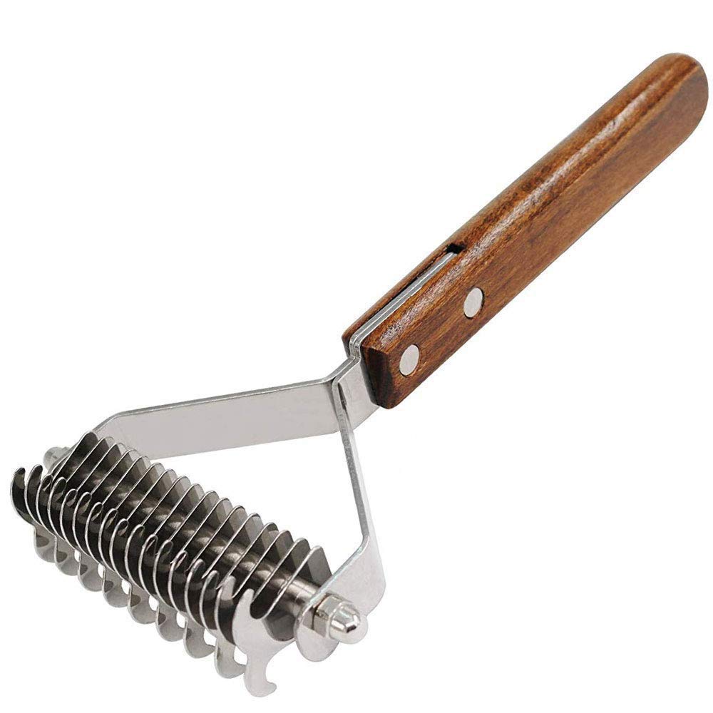 犬 毛玉取り 猫 コーム ペットコーム 毛玉&ムダ毛取りコーム ステンレス ペット用品 抜け毛 厚い髪結び除去 犬用 猫用 長毛短毛兼用 （両面刃）