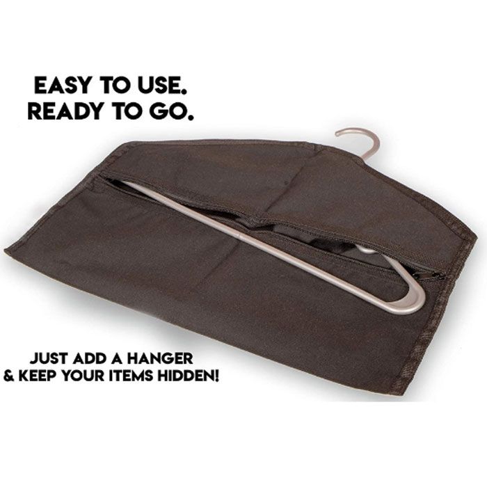 ハンガー用 金庫 隠しポケット 自宅 旅行 貴重品 ポケット 防臭バッグ 隠し金庫 収納 大容量 カード パスポート 書類 ジュエリー