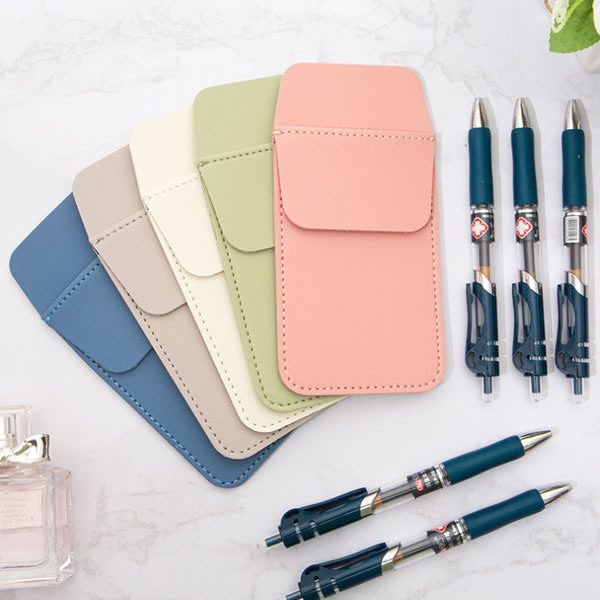 胸ポケット用ペンケース レザー 2個組 シンプル おしゃれ 胸ポケット ポケット ペンケース ボールペン シャーペン ペン インク漏れ ボールペン汚れ 白衣 制服 看護師 看護婦 医者 制服 ポケットプロテクター 送料無料