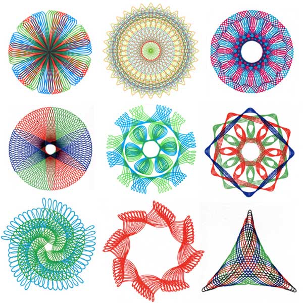 デザイン定規 円 幾何学 模様 お絵描き 描画ルーラー テンプレート 図面装飾 おもちゃ 玩具 知育 定規 スピログラフ 子供 大人 送料無料