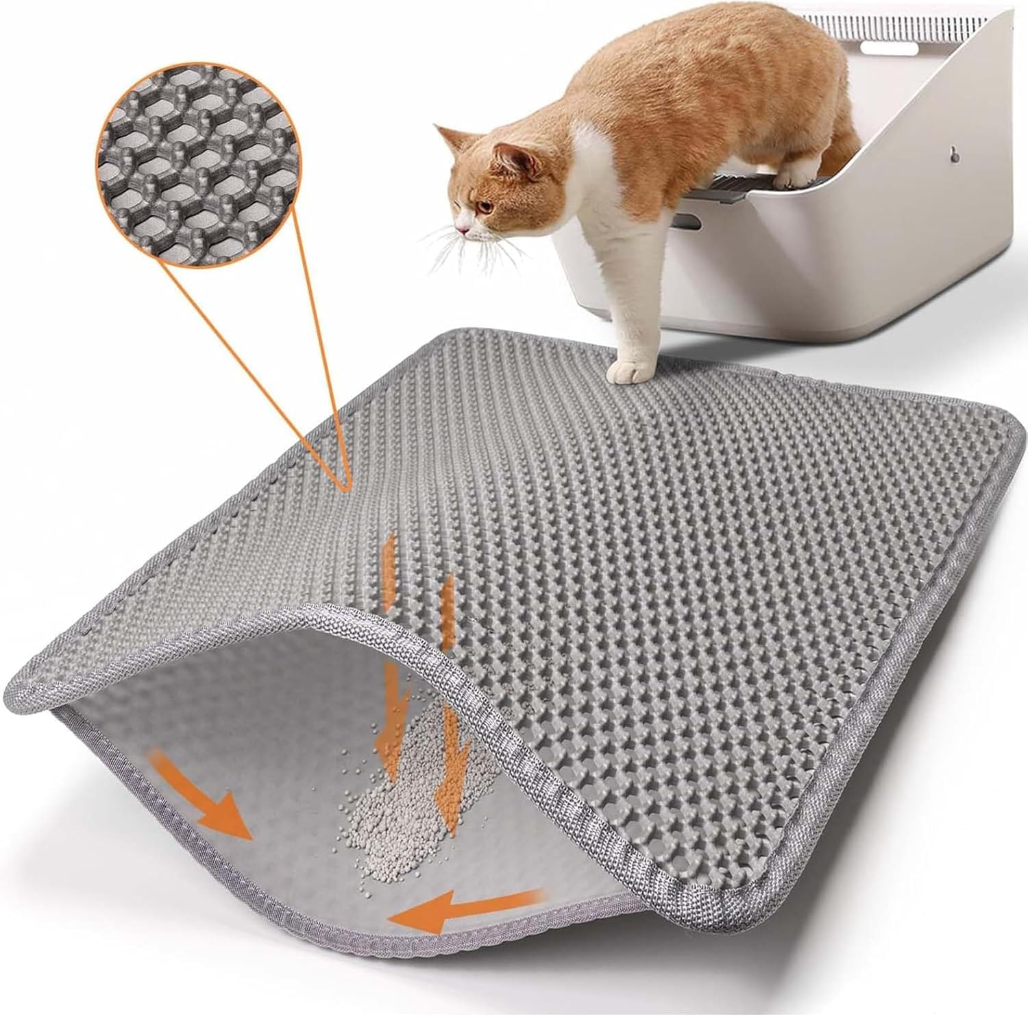 猫砂マット 猫 マット 猫トイレマット 猫 トイレ マット 猫砂飛び散り防止 40 × 50 cm猫トイレマット ..