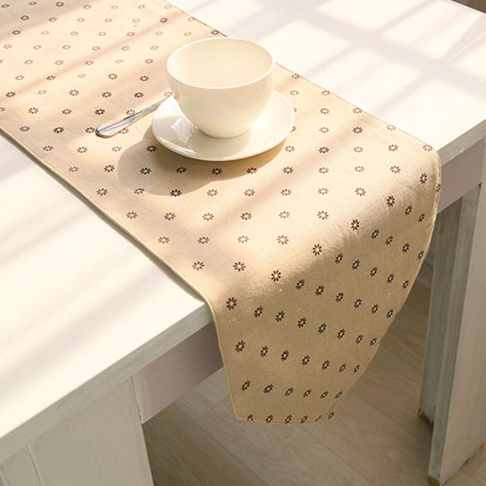 テーブルランナー シンプルな食堂テーブルリネンテーブルランナーコットン夏のパーティー用品 食卓飾り..