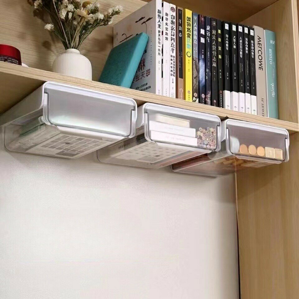 引き出し 後付け デスク 2点セット 机下 収納 小物入れ 大容量 収納ケース 取り付け 文房具 収納ボック..