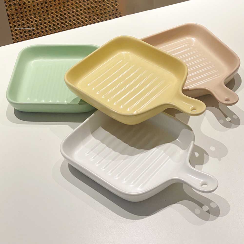 アヒージョ皿 器 オーブン用 ハンドル付き セラミック 長方形 ベーキン グ ディッシュ セラミック ベーキング