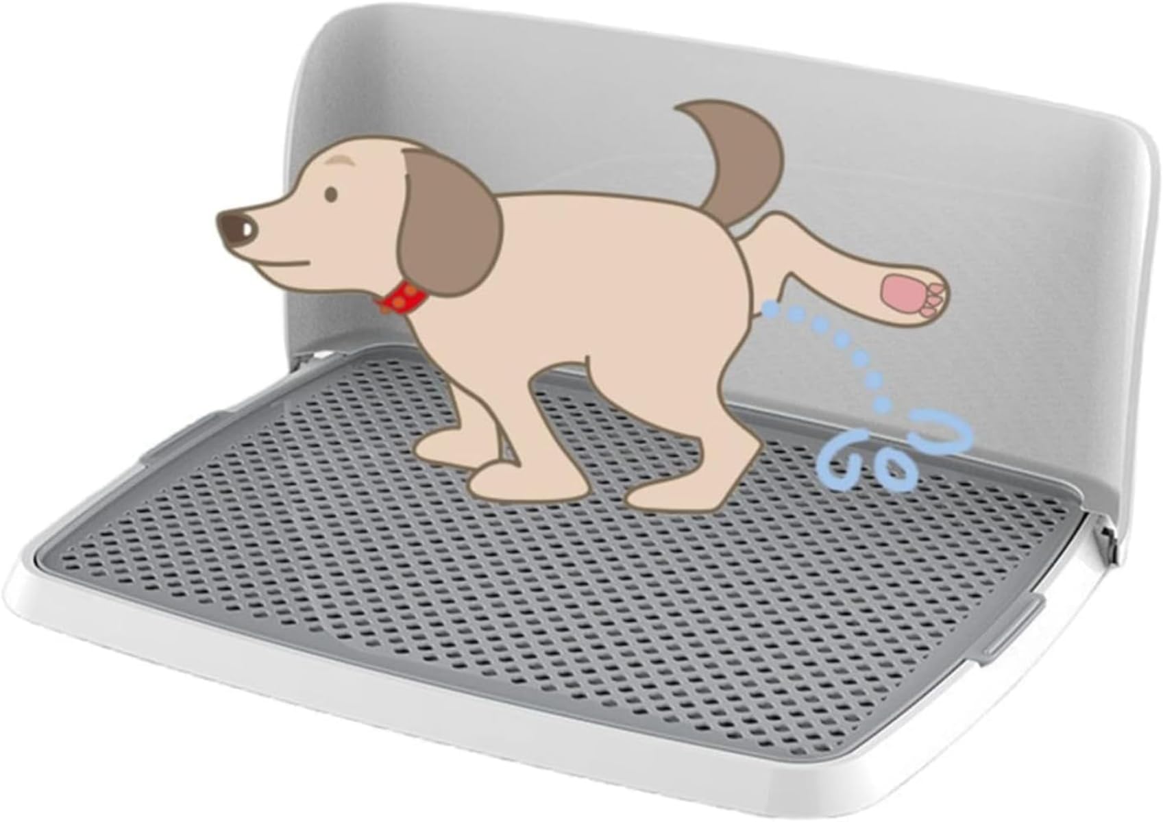 犬トイレ トレー トレーニング 専用 壁付き おしっこ飛散防止 シーツ破れ防止 メッシュ付き いたずら防止 お手入れ簡単 丸洗い可能 ペット しつけ用 オシャレ グレー (M) (L)