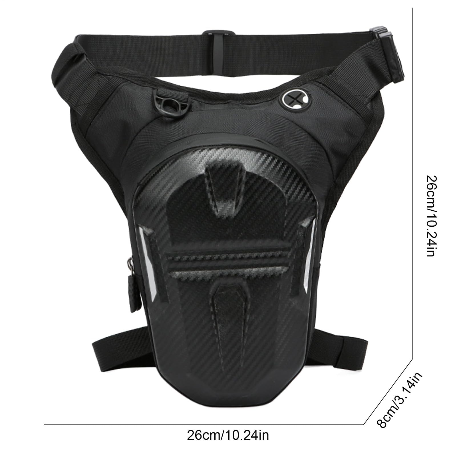 レッグポーチ バイク 太ももバッグ 防水 耐久性 2ジッパーポケット ナイロンEVA素材 36x8x26cm メンズ ティーンエイジャー アウトドア(3)