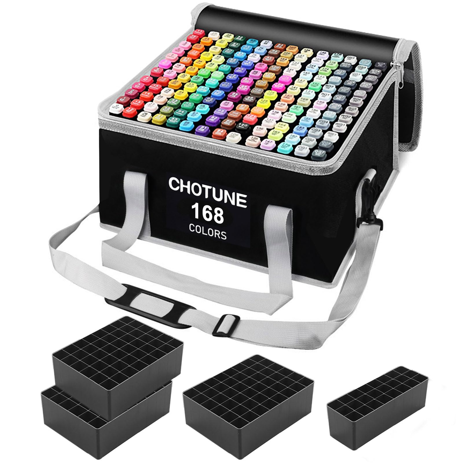 168スロット マーカー ペンケース マーカー キャリーバッグ ホルダー Primascolorマーカーとスケッチマ..