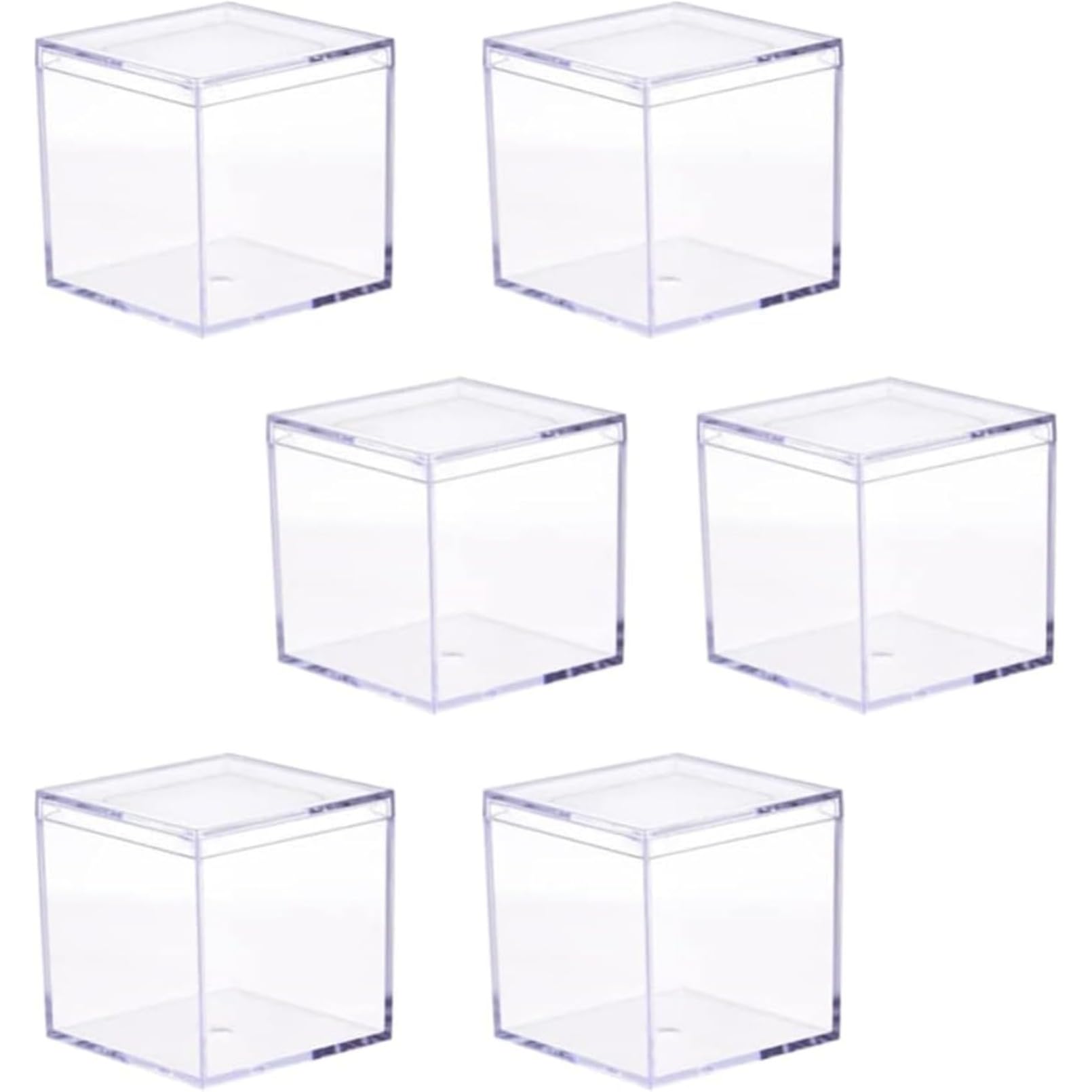 【9個セット】ミニアクリルボックス 8.5cm 蓋付き 透明 プラスチック収納ケース 小物入れ 正方形 スク..