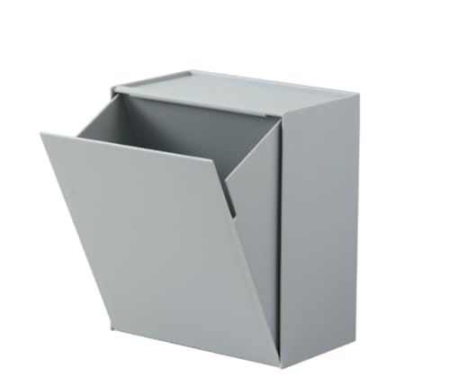 ダストボックス 収納ボックス ホワイト 約W17XD8.7-16XH20cm タワー型 フリップ 小物収納 ゴミ箱(3)