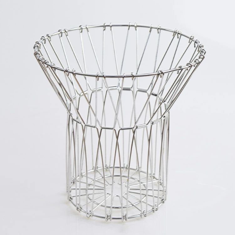 変形 ステンレスバスケット ワイヤーバスケット 折りたたみ フルーツバスケット ワイヤーボウル おしゃれ バスケット フルーツボウル 変化に富む収納かご ディスプレイ 果物かご 丸型 フルーツトレイ 花瓶 多機能 雑貨