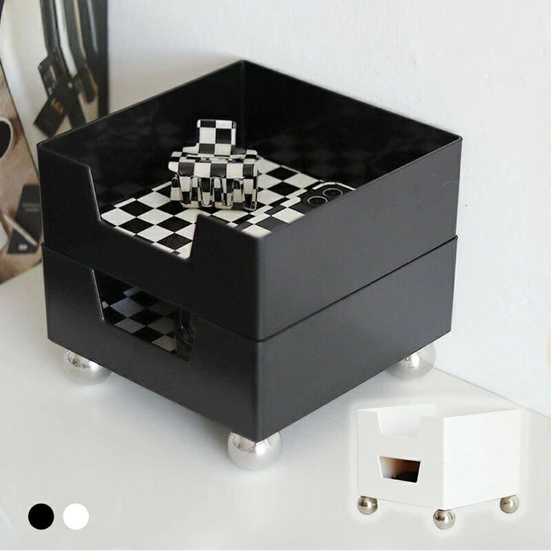 卓上収納ボックス 2段 積み重ねる デスク収納 収納ケース PUレザー メイクボックス 小物収納 小物入れ 小物置き アクセサリー/化粧品/鍵/文房具/リモコン トレー トレイ 収納用品